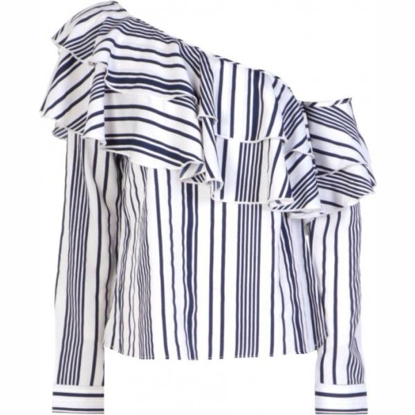 Top effetto increspato a righe in poliestere Boohoo a righe