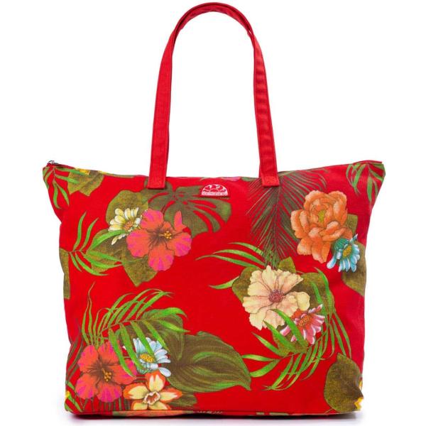 shopping bag Sundek rosso con stampe