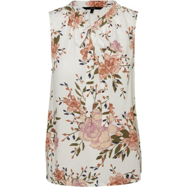 Top loose fit collo tondo senza maniche bianco Vero Moda