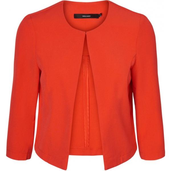 Giacca collo tondo a maniche 3/4 rosso Vero Moda