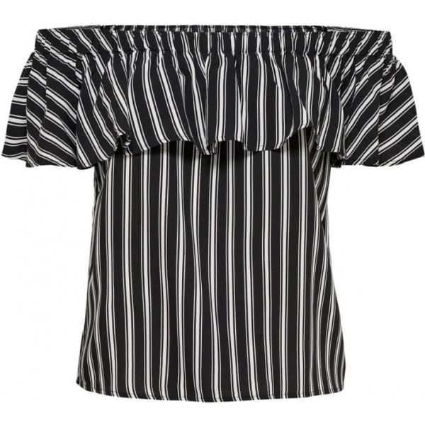 Top a righe a maniche corte nero Only