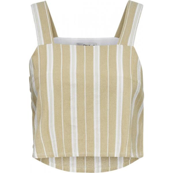 Top senza maniche cropped beige Only