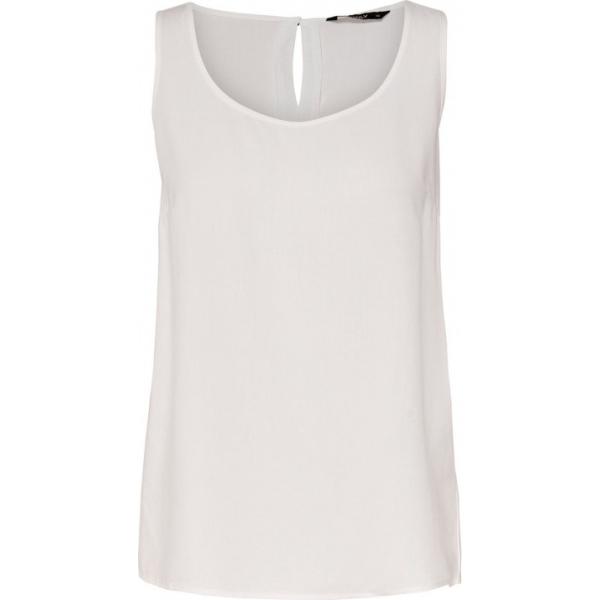 Top collo tondo senza maniche bianco Only