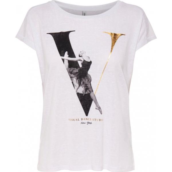 T-shirt con stampa a maniche corte bianco Only