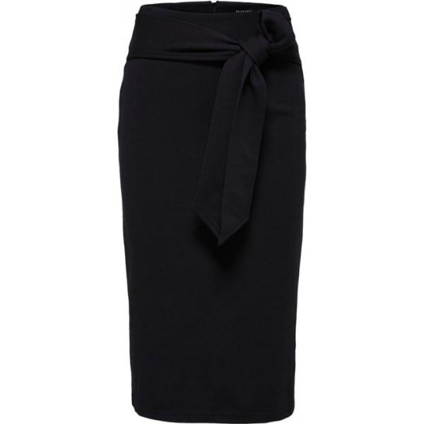 Gonna midi wrap con spacco nero Selected