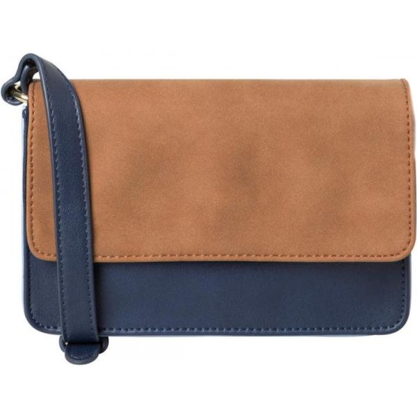 Borsa a tracolla con fasce marrone Pieces