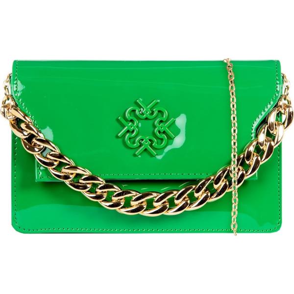 pochette Rinascimento verde tinta unita