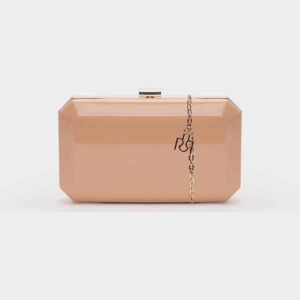 clutch Rinascimento marrone tinta unita