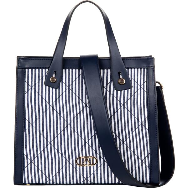 shopping bag Rinascimento blu a righe