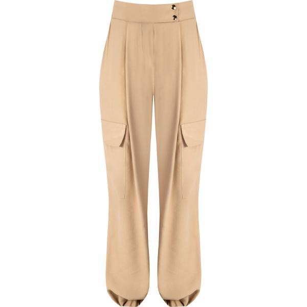 pantaloni cargo Rinascimento marrone tinta unita