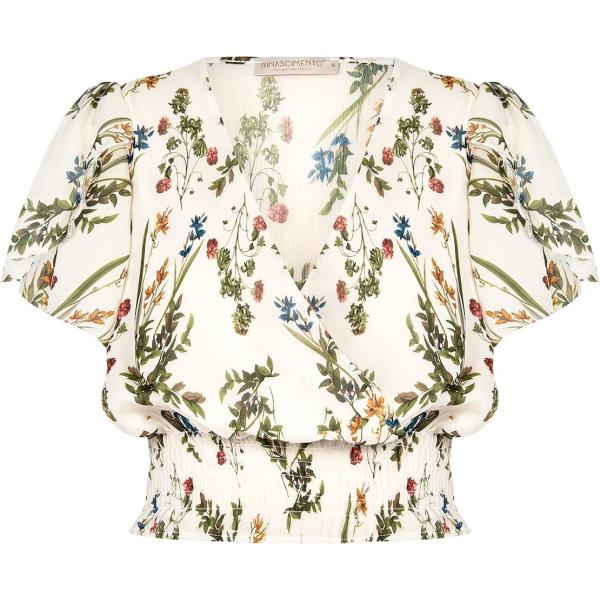 bluse Rinascimento bianco con stampe