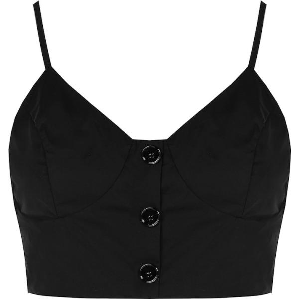 top Rinascimento nero tinta unita