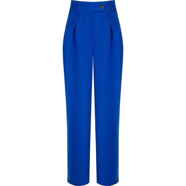 pantaloni a palazzo Rinascimento blu tinta unita