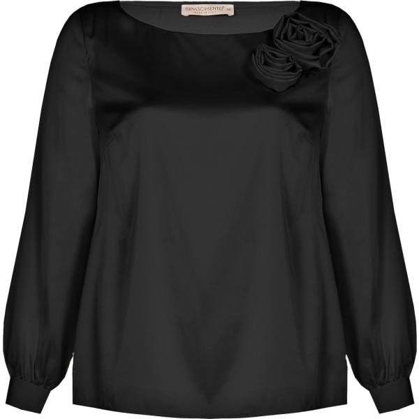 bluse Rinascimento nero tinta unita