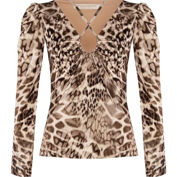 maglieria Rinascimento marrone animalier