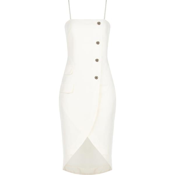 vestiti midi/longuette Rinascimento bianco tinta unita