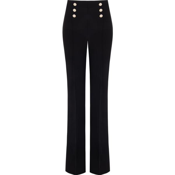 pantaloni Rinascimento nero tinta unita