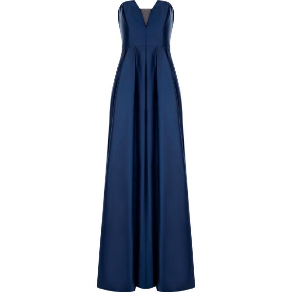 vestiti lunghi Rinascimento blu tinta unita