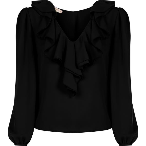 bluse Rinascimento nero tinta unita