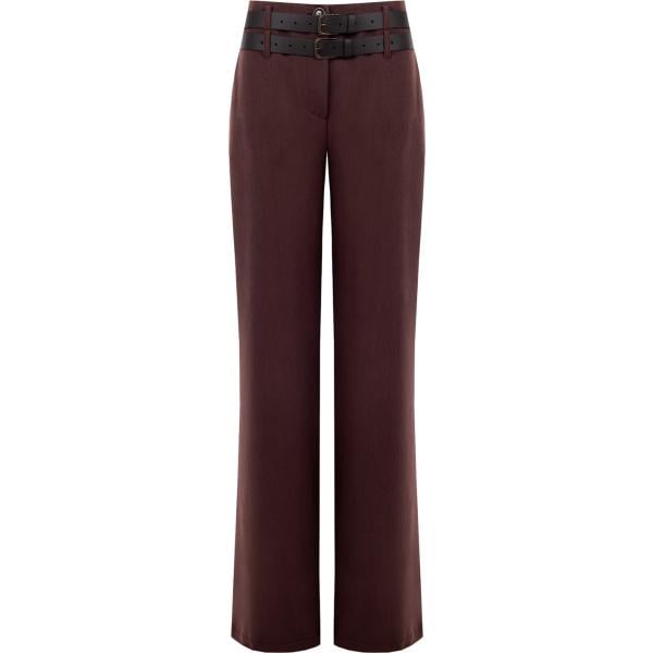 pantaloni Rinascimento marrone tinta unita