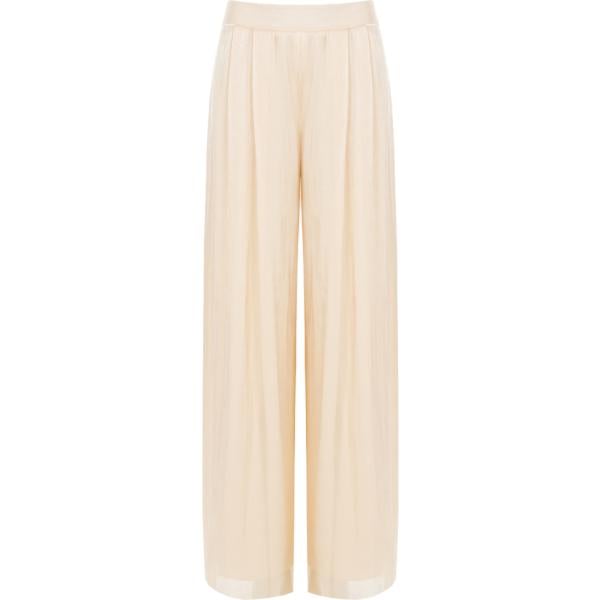 pantaloni a palazzo Rinascimento marrone tinta unita