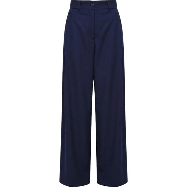 pantaloni a palazzo Rinascimento blu tinta unita