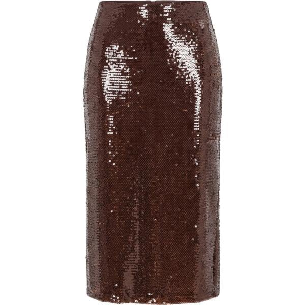 gonne longuette Rinascimento marrone tinta unita