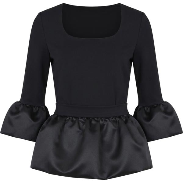 bluse Rinascimento nero tinta unita