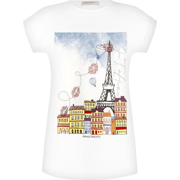 t-shirt Rinascimento bianco con stampe