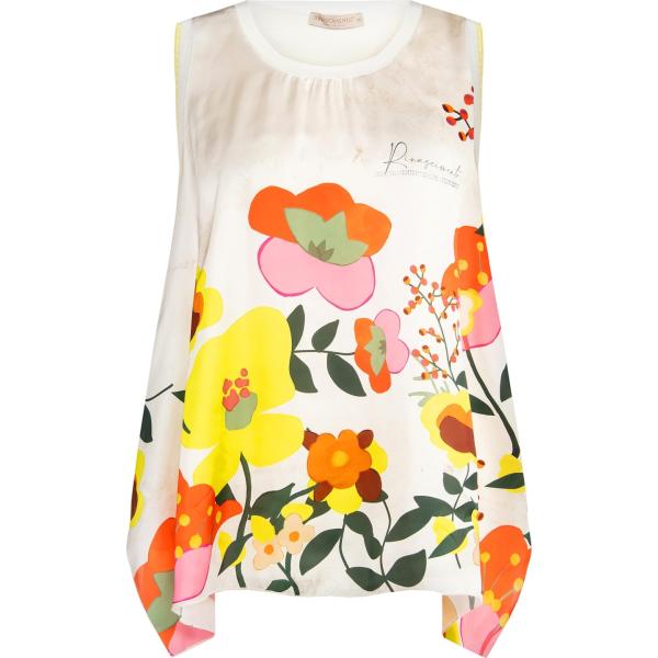 top Kitana bianco con stampe