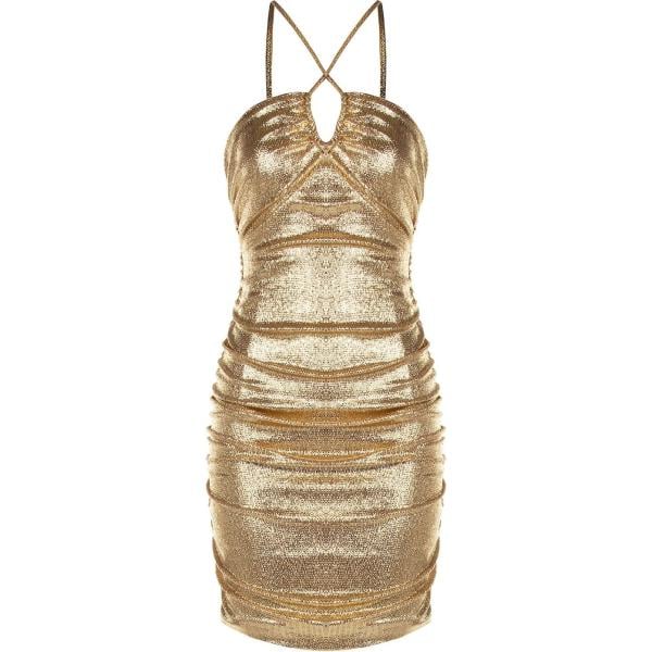 vestiti a tubino Rinascimento marrone tinta unita