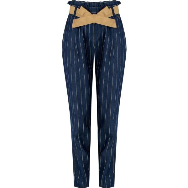 pantaloni Rinascimento blu a righe