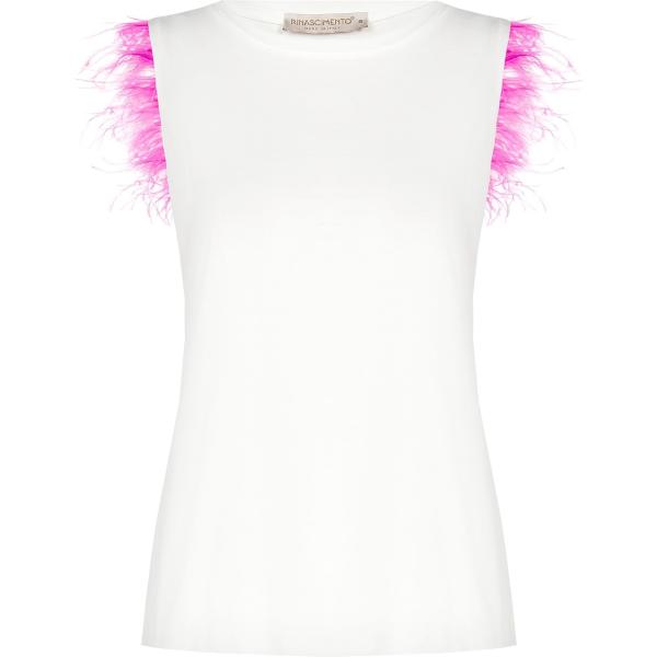 t-shirt Rinascimento bianco tinta unita