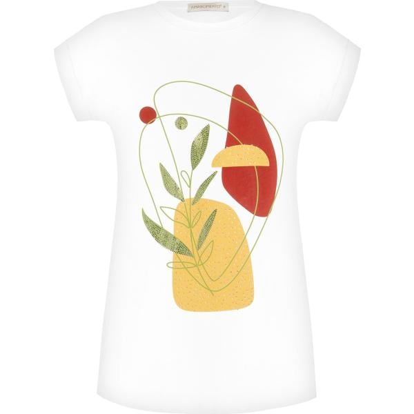 t-shirt Rinascimento bianco con stampe