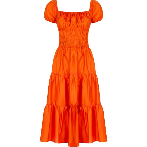 vestiti midi/longuette Rinascimento arancione tinta unita