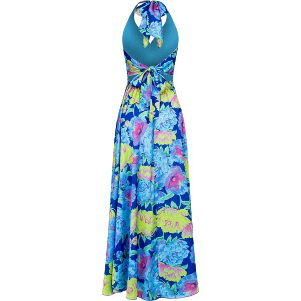 vestiti lunghi Rinascimento blu con stampe