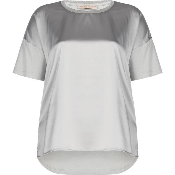 bluse Rinascimento grigio tinta unita