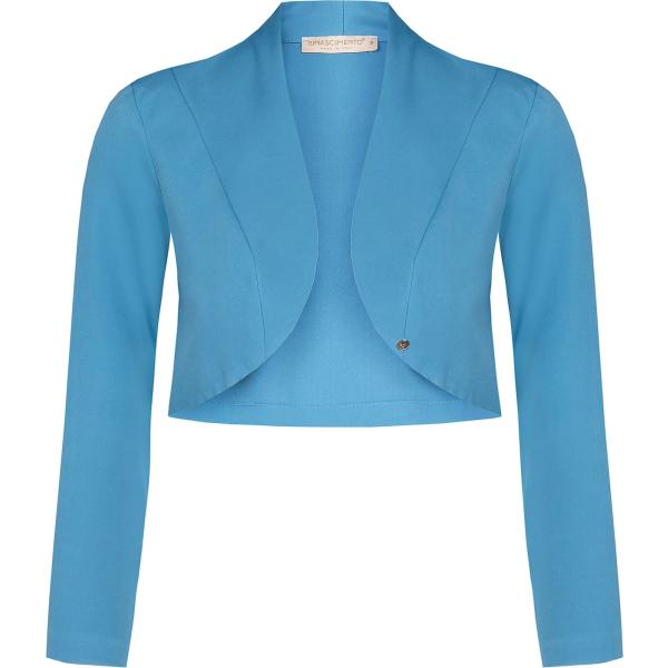 bolero Rinascimento blu tinta unita