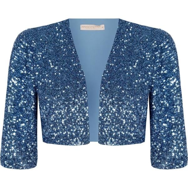 bolero Rinascimento blu tinta unita