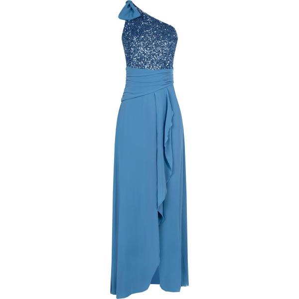 vestiti lunghi Rinascimento blu tinta unita