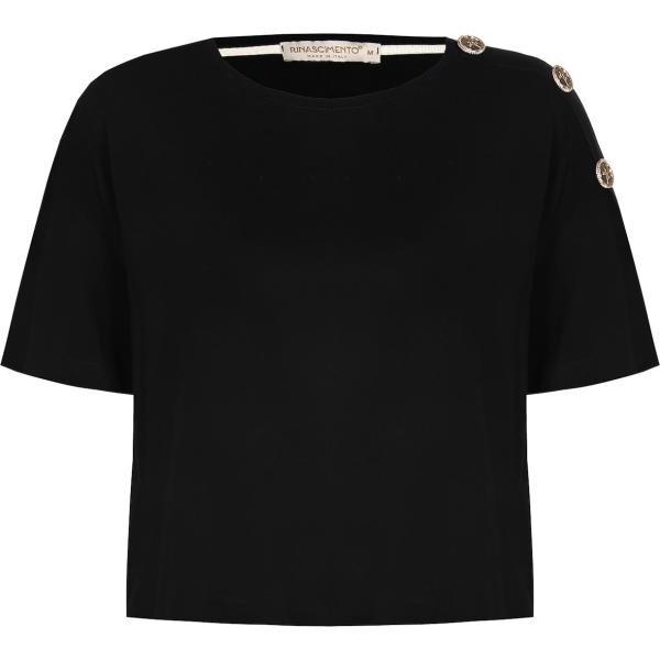 t-shirt Rinascimento nero tinta unita