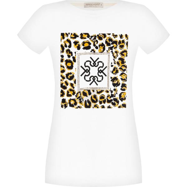 t-shirt Rinascimento bianco animalier