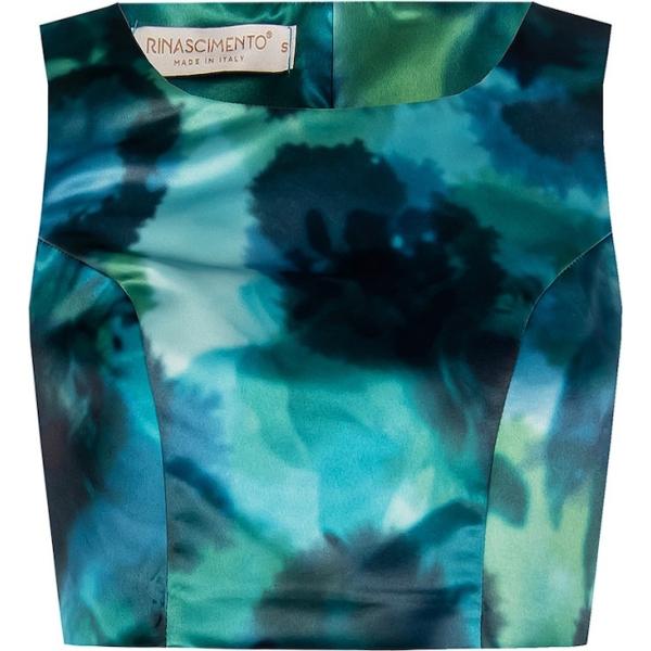 top Rinascimento nero con stampe