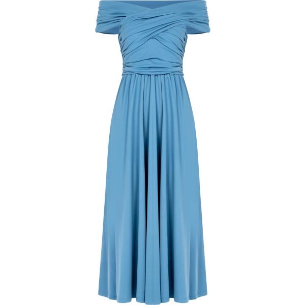 vestiti midi/longuette Rinascimento blu tinta unita