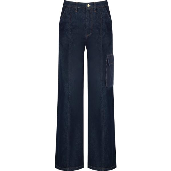 pantaloni cargo Rinascimento blu tinta unita