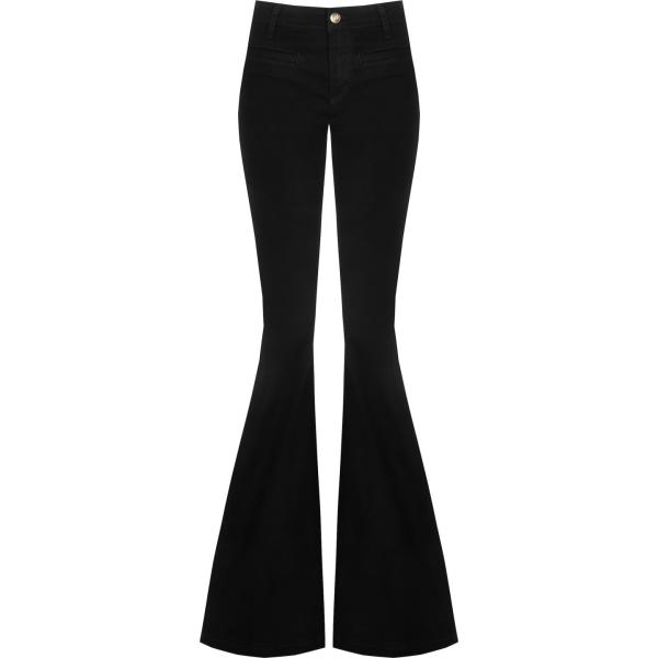 jeans a zampa Rinascimento nero tinta unita