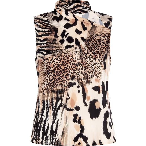 top Rinascimento multicolore animalier