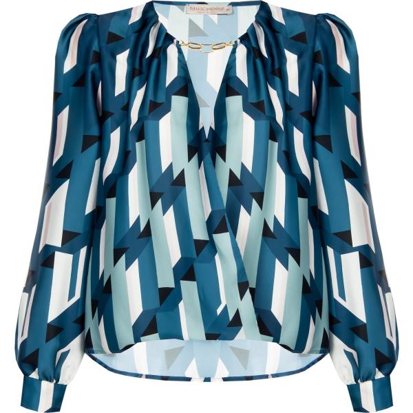 bluse Rinascimento blu geometrica