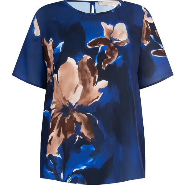 bluse Rinascimento blu a fiori