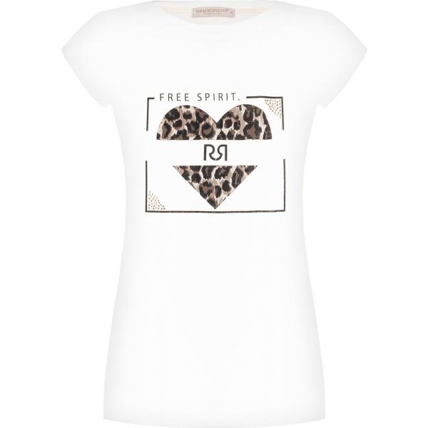 t-shirt Rinascimento bianco animalier